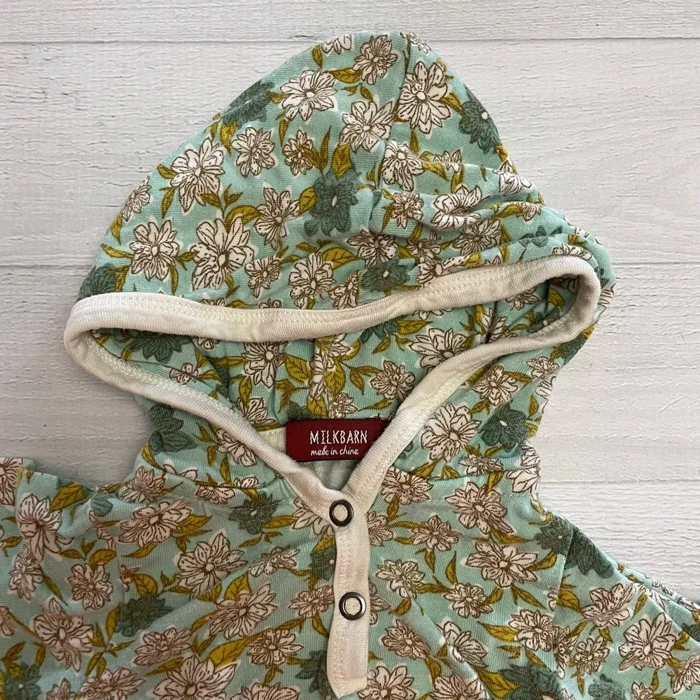 Milkbarn baby girls floral hooded romper‎ 3-6 months